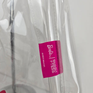 Barbie x Smash + Tess Clear Vinyl Tote Bag Pink Logo 2023 Mattel