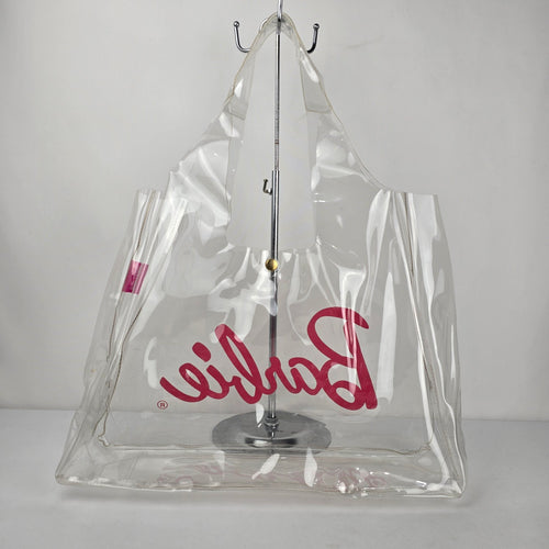Barbie x Smash + Tess Clear Vinyl Tote Bag Pink Logo 2023 Mattel