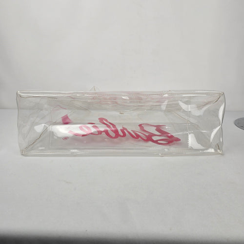 Barbie x Smash + Tess Clear Vinyl Tote Bag Pink Logo 2023 Mattel