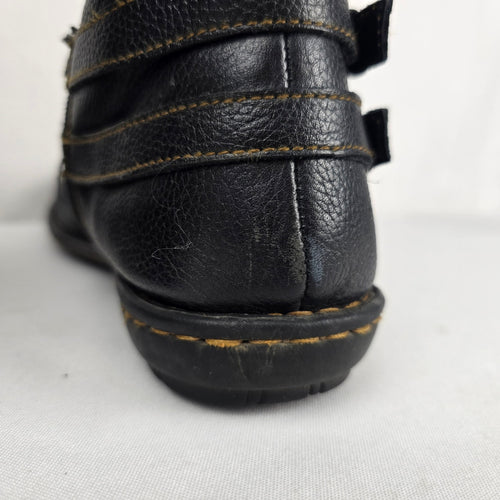 b.o.c. by Born Black Leather Tall Riding Boots Buckle Strap - Size 9.5