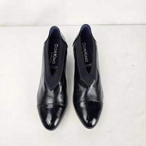 Dorking by Fluchos Black Patent Leather Slip-On Heels Size 8.5