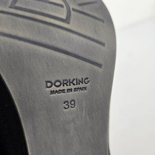 Dorking by Fluchos Black Patent Leather Slip-On Heels Size 8.5