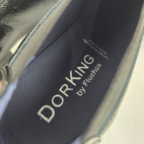 Dorking by Fluchos Black Patent Leather Slip-On Heels Size 8.5