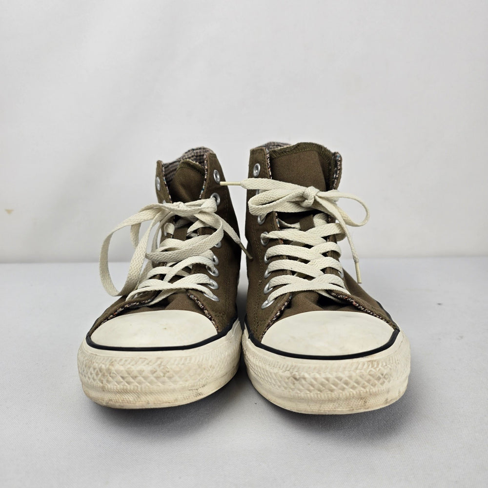 Converse All Star Chuck Taylor Brown Plaid High Top Sneakers Size 9