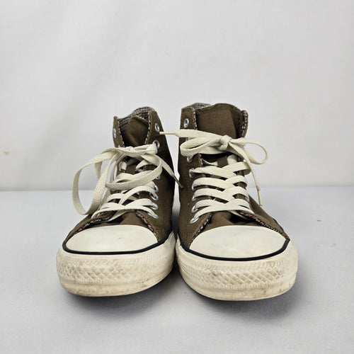 Converse All Star Chuck Taylor Brown Plaid High Top Sneakers Size 9