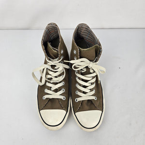 Converse All Star Chuck Taylor Brown Plaid High Top Sneakers Size 9