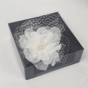Joshua B Designs Ivory Floral Birdcage Veil Fascinator Bridal Hair Comb