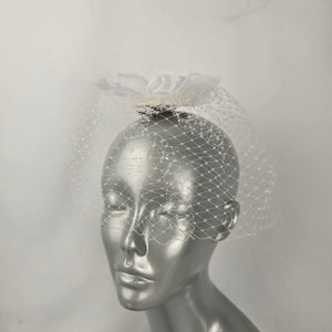 Joshua B Designs Ivory Floral Birdcage Veil Fascinator Bridal Hair Comb