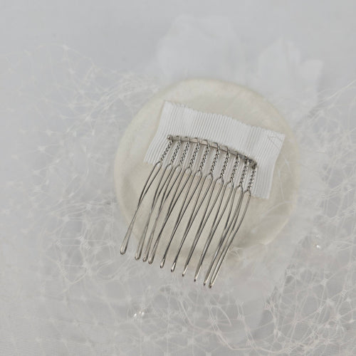 Joshua B Designs Ivory Floral Birdcage Veil Fascinator Bridal Hair Comb