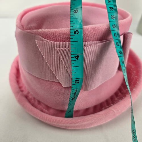 Vintage 60s Fashion Original Toronto Pink Velvet Cloche Hat with Veil