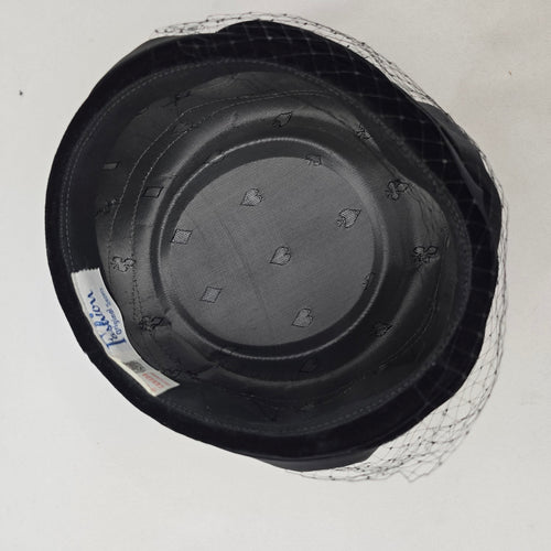 Vintage Fashion Original Toronto Black Velvet Pillbox Hat with Veil