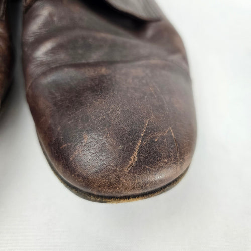 Prada Brown Leather Cap Toe Lace-Up Ankle Boots Womens Size 11