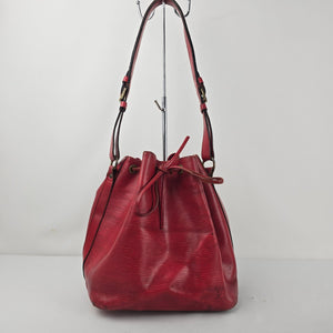 Louis Vuitton Vintage Red Epi Leather Noé Drawstring Shoulder Bucket Bag