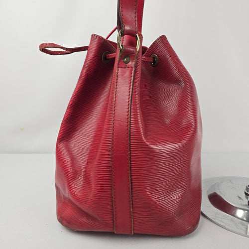 Louis Vuitton Vintage Red Epi Leather Noé Drawstring Shoulder Bucket Bag