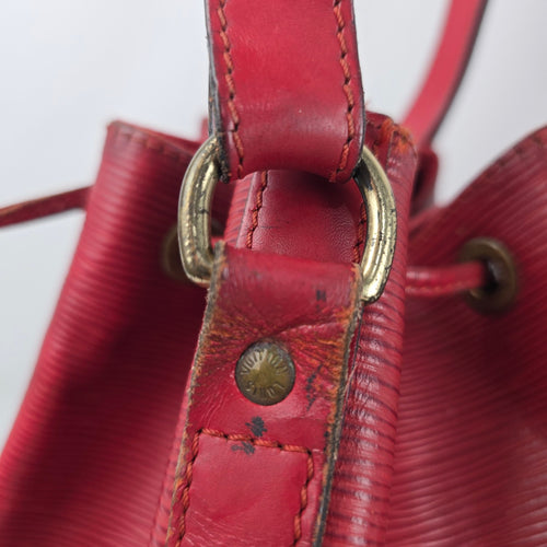 Louis Vuitton Vintage Red Epi Leather Noé Drawstring Shoulder Bucket Bag