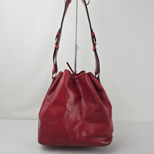 Louis Vuitton Vintage Red Epi Leather Noé Drawstring Shoulder Bucket Bag