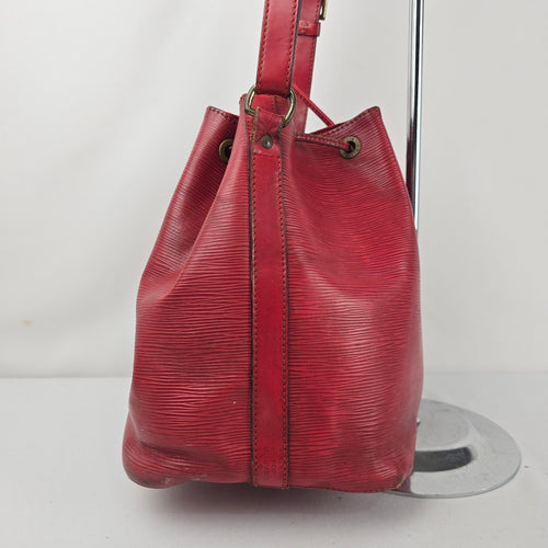 Louis Vuitton Vintage Red Epi Leather Noé Drawstring Shoulder Bucket Bag