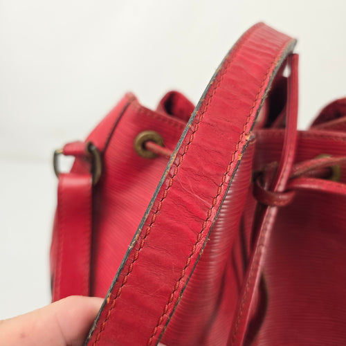 Louis Vuitton Vintage Red Epi Leather Noé Drawstring Shoulder Bucket Bag
