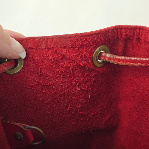 Louis Vuitton Vintage Red Epi Leather Noé Drawstring Shoulder Bucket Bag