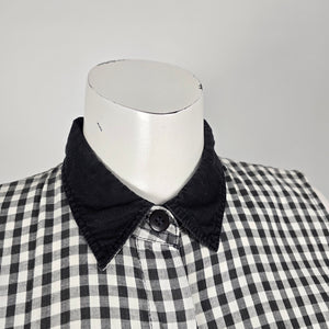 Vintage Cotton Pickers Black & White Gingham Bow Sleeveless Midi Dress Size M