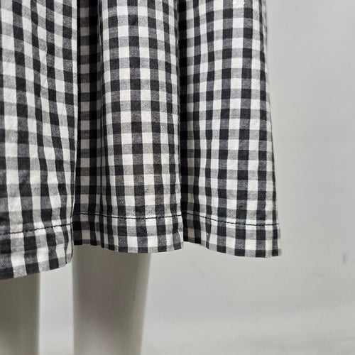 Vintage Cotton Pickers Black & White Gingham Bow Sleeveless Midi Dress Size M