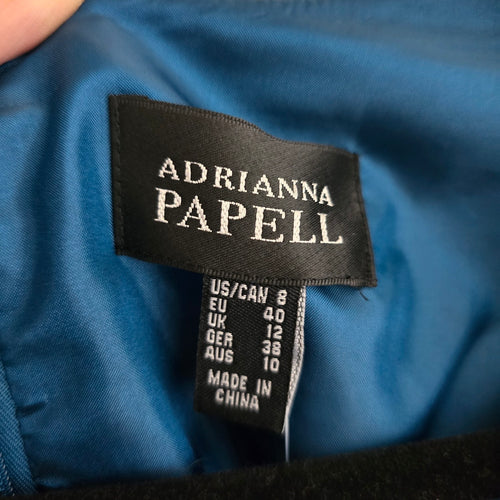 Adrianna Papell Teal Blue Floral Lace Sheath Dress Size 8