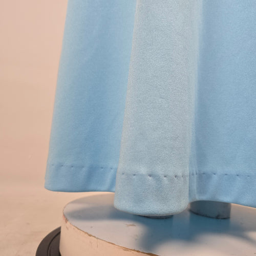 Vintage 1970s Powder Blue Maxi Dress & Embroidered Bolero Jacket Two Piece Size 15