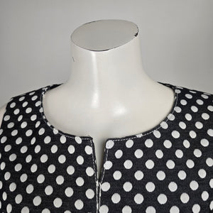 Karl Lagerfeld Paris Black White Polka Dot Fit & Flare Dress Size 10