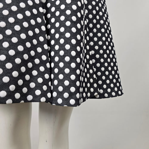 Karl Lagerfeld Paris Black White Polka Dot Fit & Flare Dress Size 10