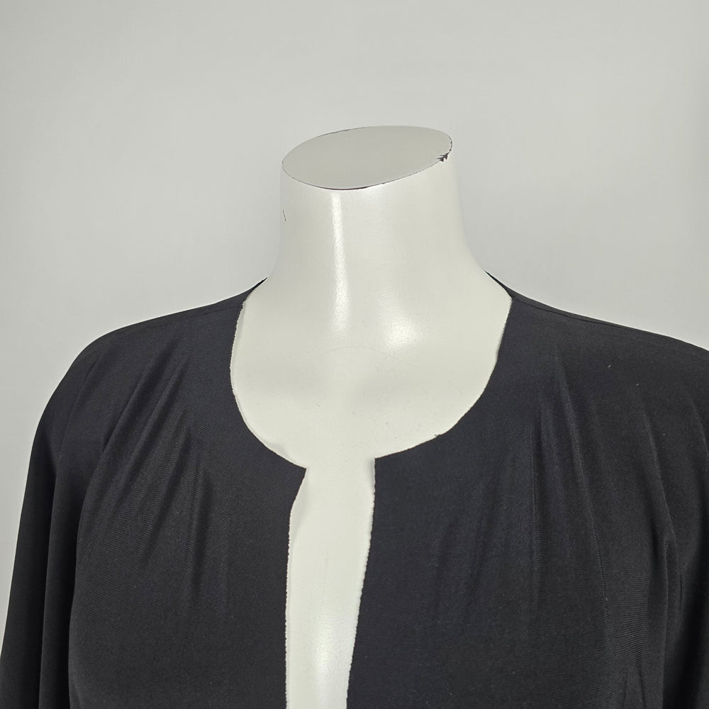 Norma Kamali Black Dolman Sleeve Plunging V-Neck Jumpsuit Size S