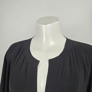 Norma Kamali Black Dolman Sleeve Plunging V-Neck Jumpsuit Size S