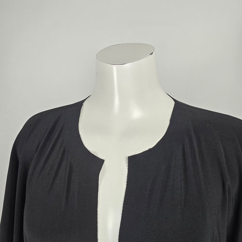 Norma Kamali Black Dolman Sleeve Plunging V-Neck Jumpsuit Size S