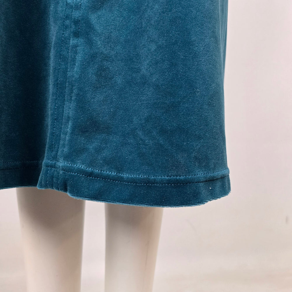Vintage Vanity Fair Floral Embroidered Teal Velour Zip Front Robe Housecoat - Size M