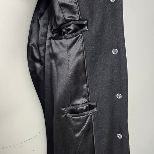 Le Château Black Wool Blend Long Fitted Coat Size XS