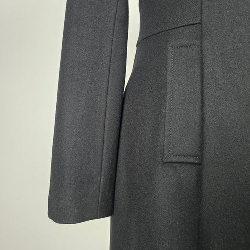Le Château Black Wool Blend Long Fitted Coat Size XS
