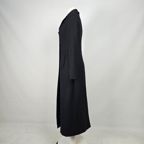 Le Château Black Wool Blend Long Fitted Coat Size XS