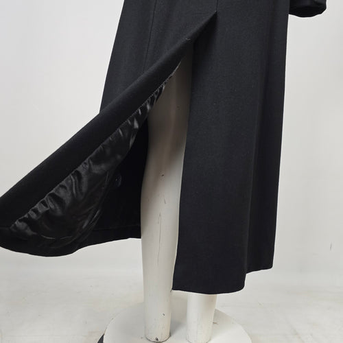 Le Château Black Wool Blend Long Fitted Coat Size XS
