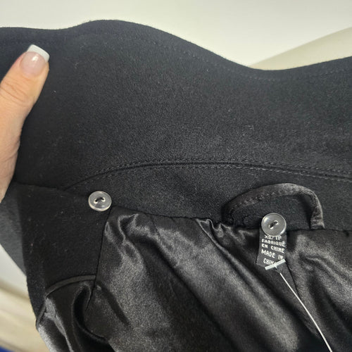 Le Château Black Wool Blend Long Fitted Coat Size XS