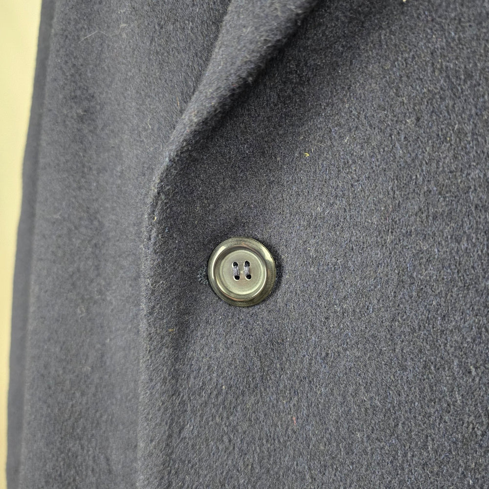 Boulevard Club Navy Wool Cashmere Boyfriend Fit Long Overcoat Size 16