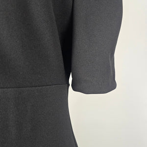 DKNY Black Twist Front Puff Sleeve Sheath Dress Size 12 NWT