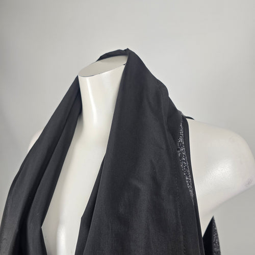 Paolo Tricot Black Gray Metallic Draped Asymmetrical Vest Size L