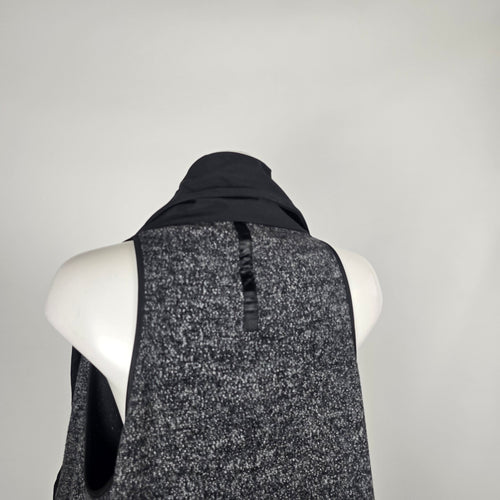 Paolo Tricot Black Gray Metallic Draped Asymmetrical Vest Size L