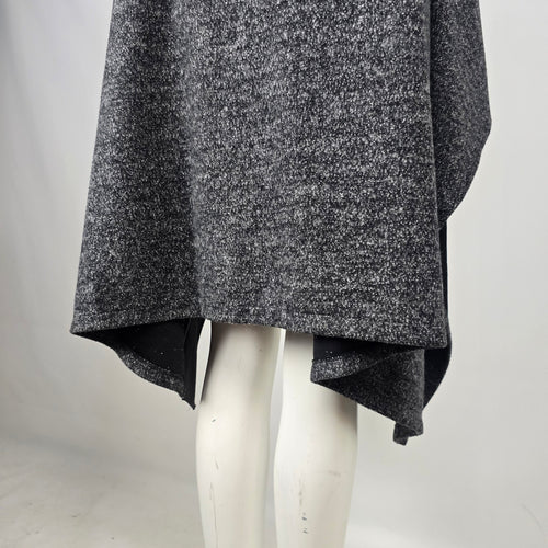 Paolo Tricot Black Gray Metallic Draped Asymmetrical Vest Size L