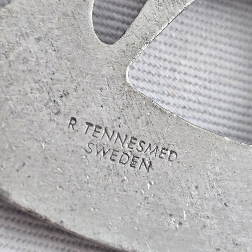 Vintage R. Tennesmed Sweden Pewter Viking Ship Pendant Necklace
