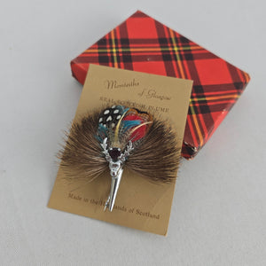 Vintage Monteiths of Glasgow Real Scottish Plume Stag Brooch Pin