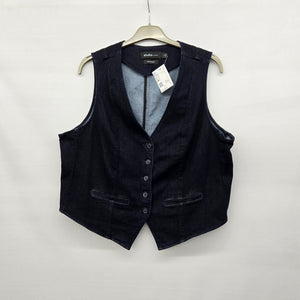 Studio by Torrid Denim Vest Plus Dark Wash Button Front Stretch - Size 2X
