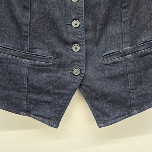 Studio by Torrid Denim Vest Plus Dark Wash Button Front Stretch - Size 2X