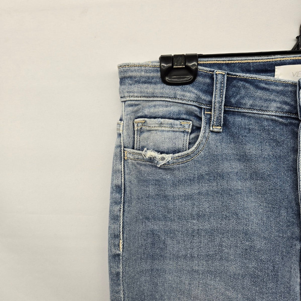 Vervet Blue High Rise Distressed Skinny Jeans Button Fly Stretch Denim -Size 30