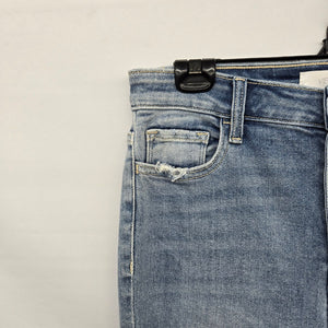 Vervet Blue High Rise Distressed Skinny Jeans Button Fly Stretch Denim -Size 30