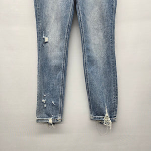 Vervet Blue High Rise Distressed Skinny Jeans Button Fly Stretch Denim -Size 30